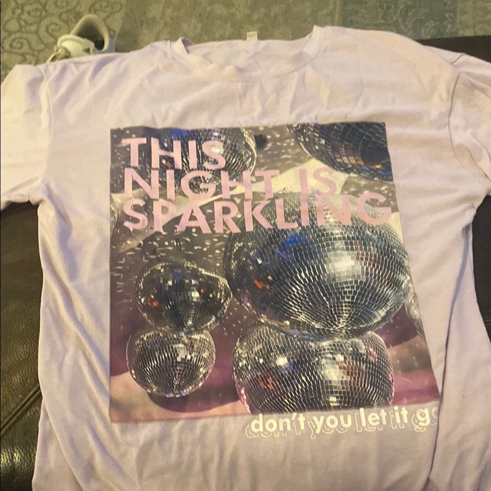 Lavender Tee with Sparkling Disco Ball Design
